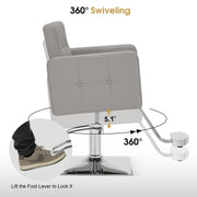 BarberPub Salon Chair 9468 & Backwash Shampoo Chair 9309 Set – Brown Hydraulic Barber Styling Chair with Ceramic Hair Wash Bowl