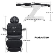 4-Motor Electric Facial Spa Bed with Hand & Foot Control, PU Leather Esthetician Adjustable Massage Table, 440 lbs Capacity 2119