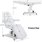 3 Motors Fully Adjustable Electric Facial Bed, Hydraulic Massage Beauty Tattoo Chair with Thick Cushion 2782