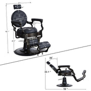 BarberPub Vintage Barber Chair, Heavy Duty Metal Frame Reclining All Purpose Chair 2947