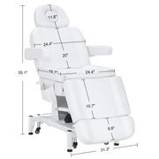 3 Motors Adjustable Electric Massage Beauty Bed, Spa Facial Chair with Foot Casters, PVC Leather 2754