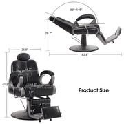BarberPub All Purpose Barber Chair,Reclining Hair Stylist Salon Chair With Headrest 9502