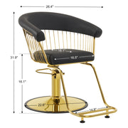 BarberPub Salon Chair 8677 & Backwash Shampoo Chair 8670 Set – Hydraulic Salon Chair with Ceramic Shampoo Bowl