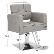 BarberPub Salon Chair 9468 & Backwash Shampoo Chair 9309 Set – Brown Hydraulic Barber Styling Chair with Ceramic Hair Wash Bowl