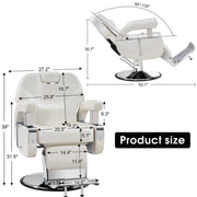 BarberPub Reclining Barber Chair, All Purpose Hydraulic Salon Chair for Barbershop 9206