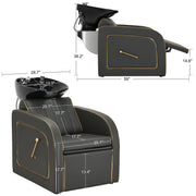 Backwash Shampoo Chair with Adjustable Porcelain Bowl Sink Unit for Spa Salon 9175