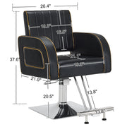 Salon & Barber Styling Chair 8885 with Hydraulic Base and Backwash Shampoo Chair 9175 with Adjustable Porcelain Bowl – Complete Professional Salon Set for Spas and Stylists