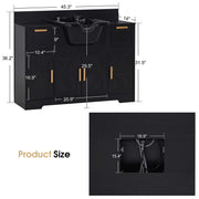 Barber Shampoo Storage Station, Hair Salon Shampoo Equipment with Backwash Sink & Cabinet 7137