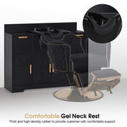 Barber Shampoo Storage Station, Hair Salon Shampoo Equipment with Backwash Sink & Cabinet 7137