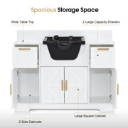 Barber Shampoo Storage Station, Hair Salon Shampoo Equipment with Backwash Sink & Cabinet 7137