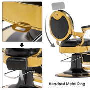 BarberPub Vintage Barber Chair, Heavy Duty Metal Frame Reclining All Purpose Chair 2947