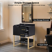 Shampoo Backwash Sink Station for Storage, Salon Shampoo Cabinet with Shampoo Bowl 7135