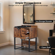 Shampoo Backwash Sink Station for Storage, Salon Shampoo Cabinet with Shampoo Bowl 7135