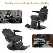 Barber Chair 8334 & Anti-Fatigue Mat 0085 Set - Hydraulic Reclining Barber Chair with Ergonomic Comfort Mat, Ideal for Barbers & Stylist