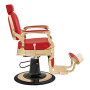 Princeton Gold Barber Chair - Red DIR