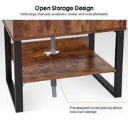 Shampoo Backwash Sink Station for Storage, Salon Shampoo Cabinet with Shampoo Bowl 7135
