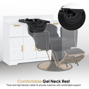 Barber Shampoo Storage Station, Hair Salon Shampoo Equipment with Backwash Sink & Cabinet 7137