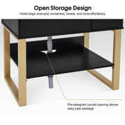 Shampoo Backwash Sink Station for Storage, Salon Shampoo Cabinet with Shampoo Bowl 7135