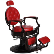 BarberPub Metal Vintage Barber Chair1, Reclining Barbershop Chair with Headrest 3849
