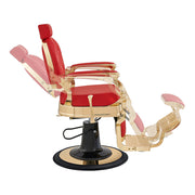 Princeton Gold Barber Chair - Red DIR