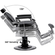 BarberPub Vintage Barber Chair, Heavy Duty Metal Frame Reclining All Purpose Chair 2947