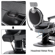 BarberPub Vintage Barber Chair, Heavy Duty Metal Frame Reclining All Purpose Chair 2947