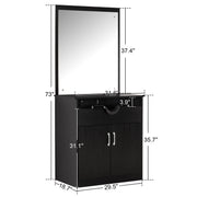 Modern Shampoo Station with Storage Cabinet, Spa Backwash Shampoo  Equipment with Mirror 3130