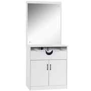 Modern Shampoo Station with Storage Cabinet, Spa Backwash Shampoo  Equipment with Mirror 3130