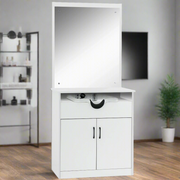 Modern Shampoo Station with Storage Cabinet, Spa Backwash Shampoo  Equipment with Mirror 3130