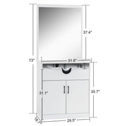 Modern Shampoo Station with Storage Cabinet, Spa Backwash Shampoo  Equipment with Mirror 3130
