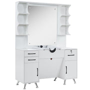 BarberPub Backwash Shampoo Bowl Cabinet, Barber Wall Mount Station with Mirror 3141