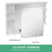 BarberPub Backwash Shampoo Bowl Cabinet, Barber Wall Mount Station with Mirror 3141