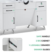 BarberPub Backwash Shampoo Bowl Cabinet, Barber Wall Mount Station with Mirror 3141