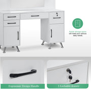 BarberPub Vanity Set with Mirror Make up Table Spa Styling Station 3143