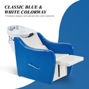 BarberPub Salon Backwash Shampoo Chair with Durable Ceramic Bowl 9090BLW