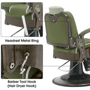 BarberPub All Purpose Barber Chair, Vintage Reclining Hydraulic Hair Salon Chair 9218