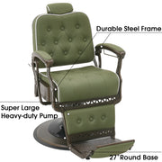 BarberPub All Purpose Barber Chair, Vintage Reclining Hydraulic Hair Salon Chair 9218