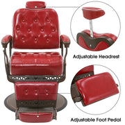BarberPub All Purpose Barber Chair, Vintage Reclining Hydraulic Hair Salon Chair 9218