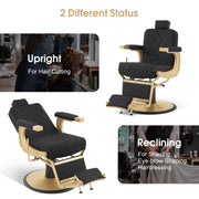 BarberPub Barber Chair for Hair Stylist, Reclining Barbershop Salon Chair 3825