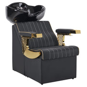 BarberPub Backwash Shampoo Station Chair, Ceramic Salon Shampoo Bowl 8615
