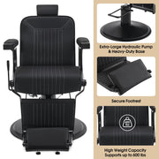 Barber Chair 8334 & Anti-Fatigue Mat 0085 Set - Hydraulic Reclining Barber Chair with Ergonomic Comfort Mat, Ideal for Barbers & Stylist