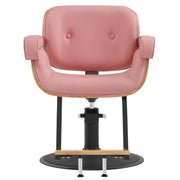 BarberPub Wooden Swivel Salon Chair for Hair Stylist, Hair Styling Chair 62