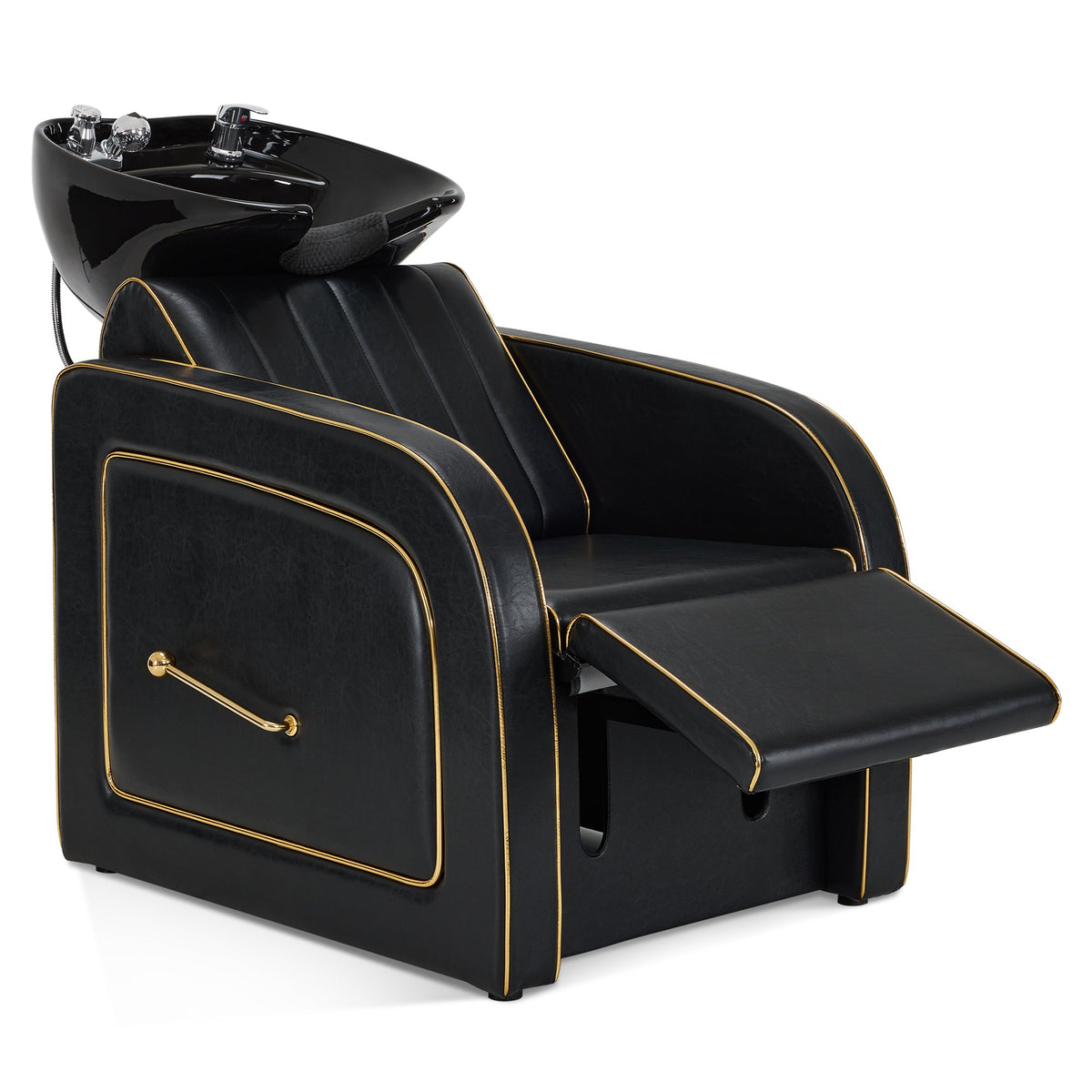 Backwash Shampoo Chair with Adjustable Porcelain Bowl Sink Unit for Spa Salon 9175