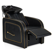 Backwash Shampoo Chair with Adjustable Porcelain Bowl Sink Unit for Spa Salon 9175