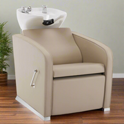 BarberPub Backwash Shampoo Station Chair, Salon Ceramic Hair Wash Bowl 9370