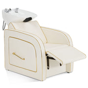 Backwash Shampoo Chair with Adjustable Porcelain Bowl Sink Unit for Spa Salon 9175