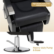 BarberPub Reclining Barber Chair, All Purpose Hydraulic Chair with Headrest 2688