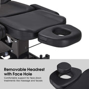 3 Motors Adjustable Electric Massage Beauty Bed, Spa Facial Chair with Foot Casters, PVC Leather 2754