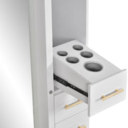Adonis Single LED Lighted Styling Station White DIR