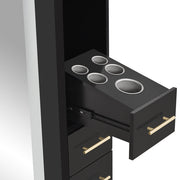 Adonis Single LED Lighted Styling Station Black DIR